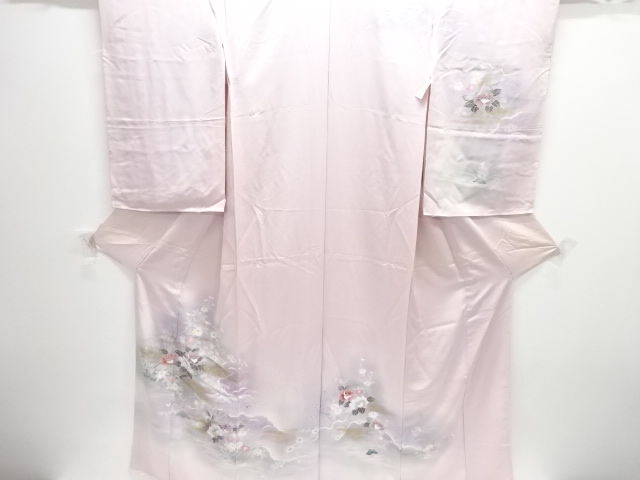 JAPANESE KIMONO / ANTIQUE KARIEBA FOR KIMONO / SILK / FLORAL PLANTS